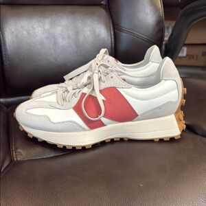 New Balance 327 Red and White Sneakers